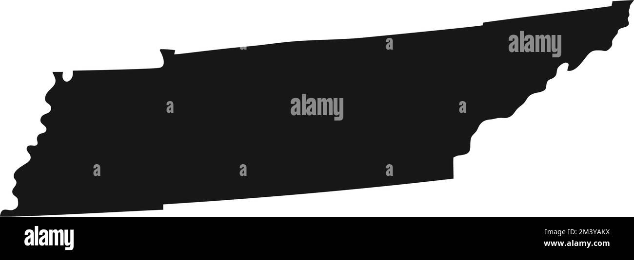 Sagoma del confine dello stato del Tennessee. Illustrazione Vettoriale