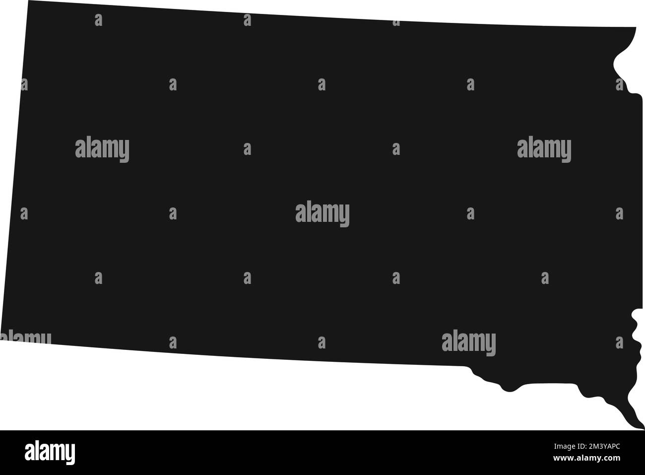Profilo del confine dello stato del South Dakota. Illustrazione Vettoriale