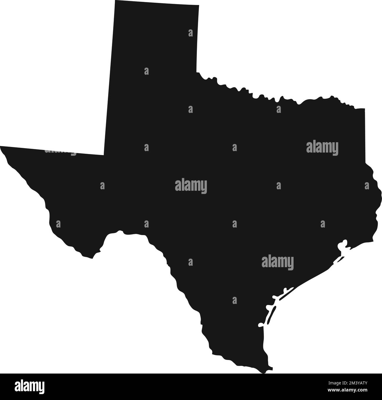 Silhouette del confine dello stato del Texas. Illustrazione Vettoriale