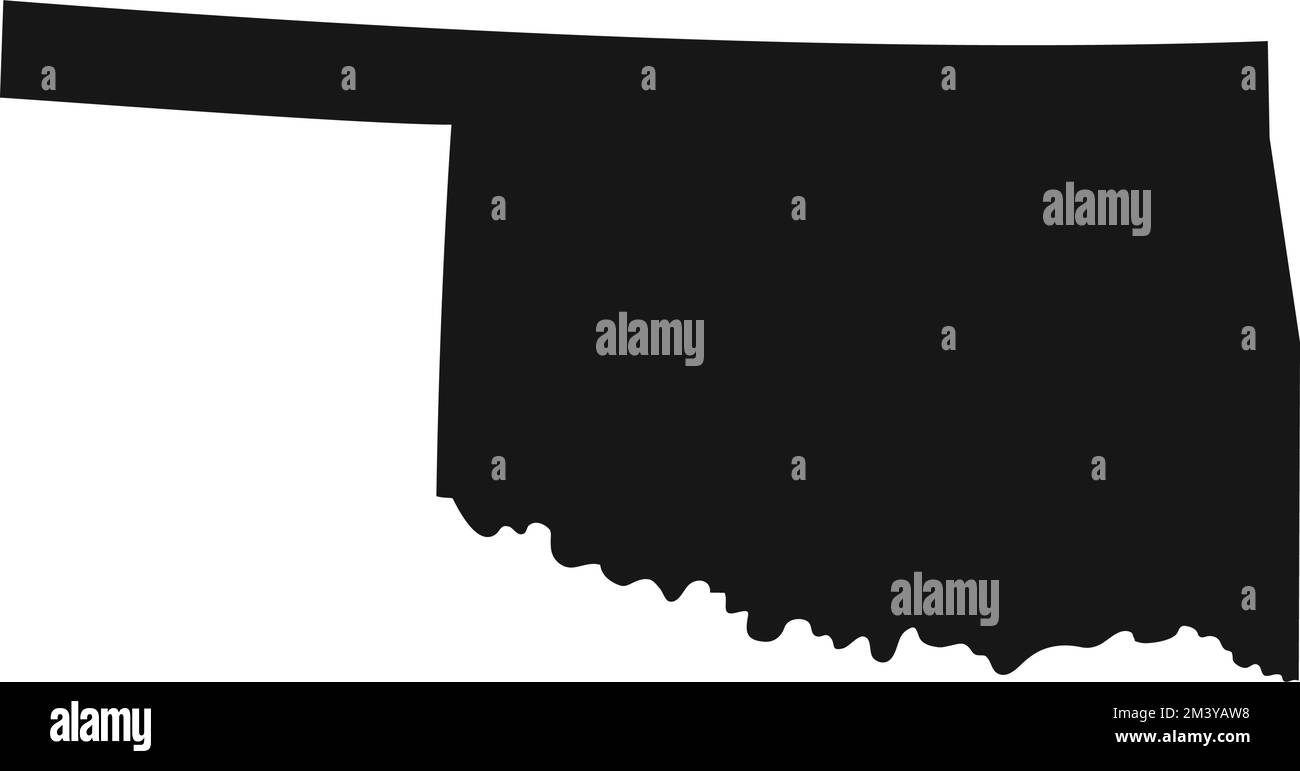 Profilo del confine dello stato dell'Oklahoma. Illustrazione Vettoriale
