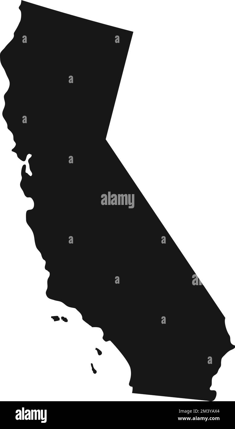 Profilo del confine dello stato della California. Illustrazione Vettoriale