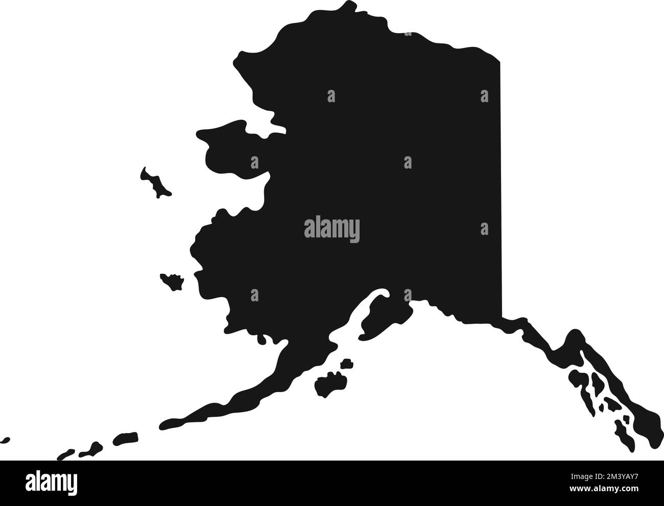 Silhouette del confine dello stato dell'Alaska Illustrazione Vettoriale