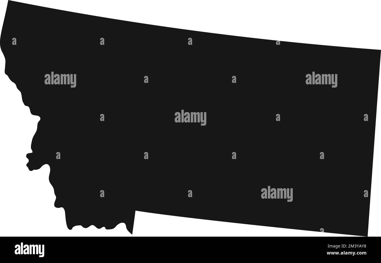 Silhouette del confine dello stato del Montana Illustrazione Vettoriale