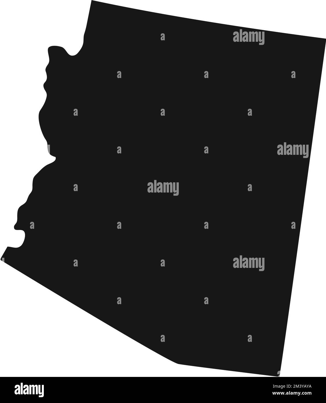Silhouette del confine dello stato dell'Arizona. Illustrazione Vettoriale