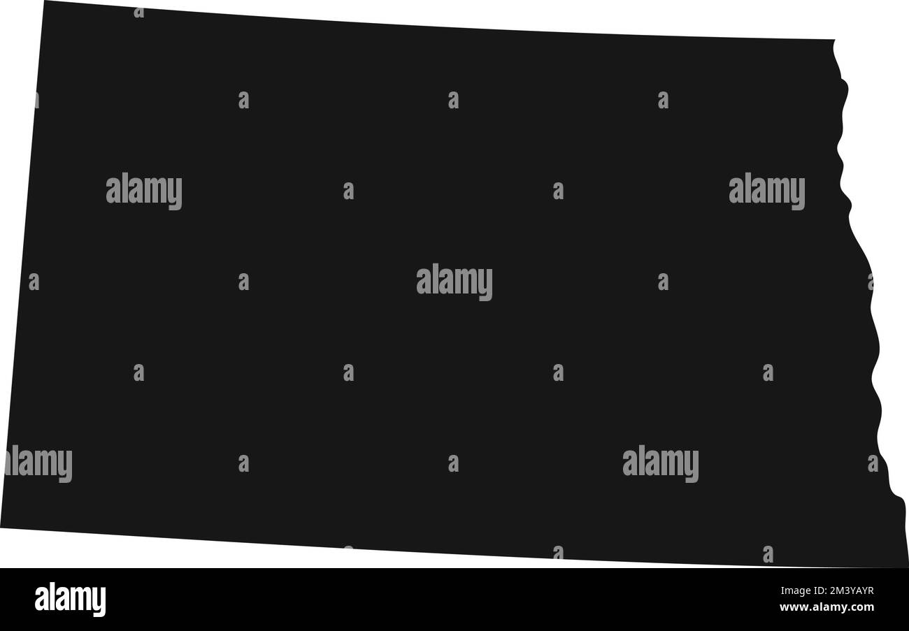 Sagoma del confine dello stato del North Dakota. Illustrazione Vettoriale