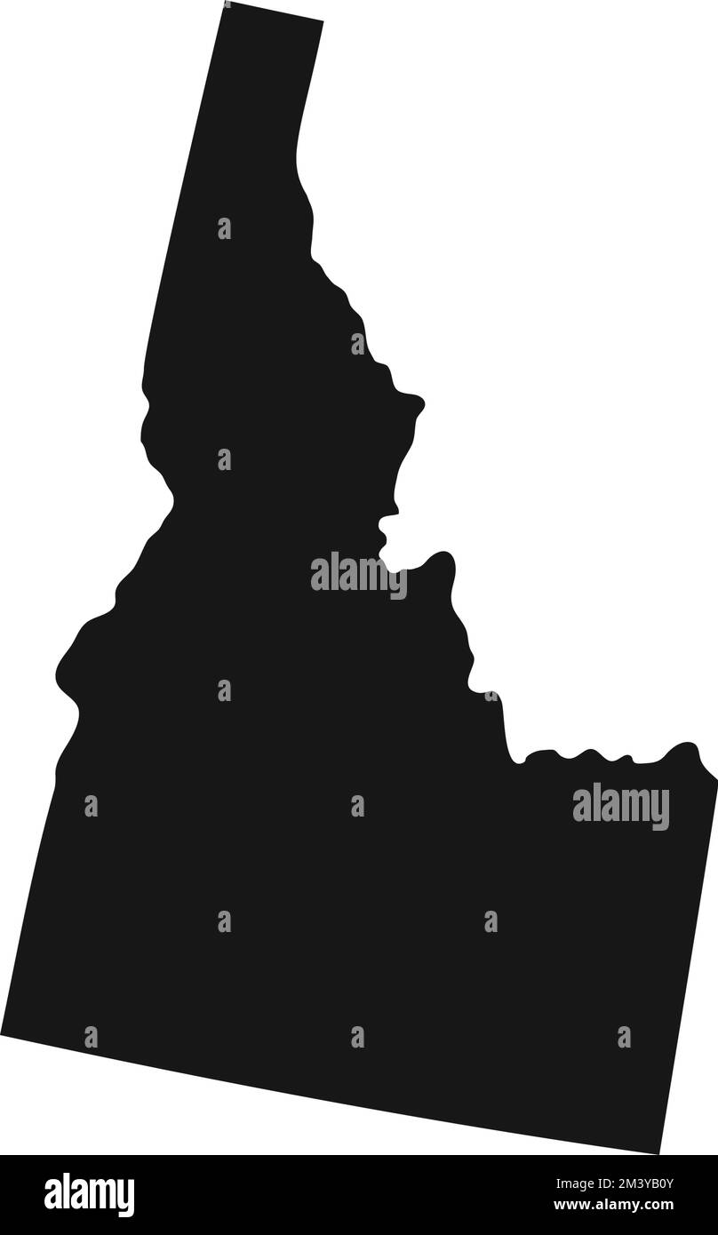 Silhouette del confine dello stato dell'Idaho. Illustrazione Vettoriale