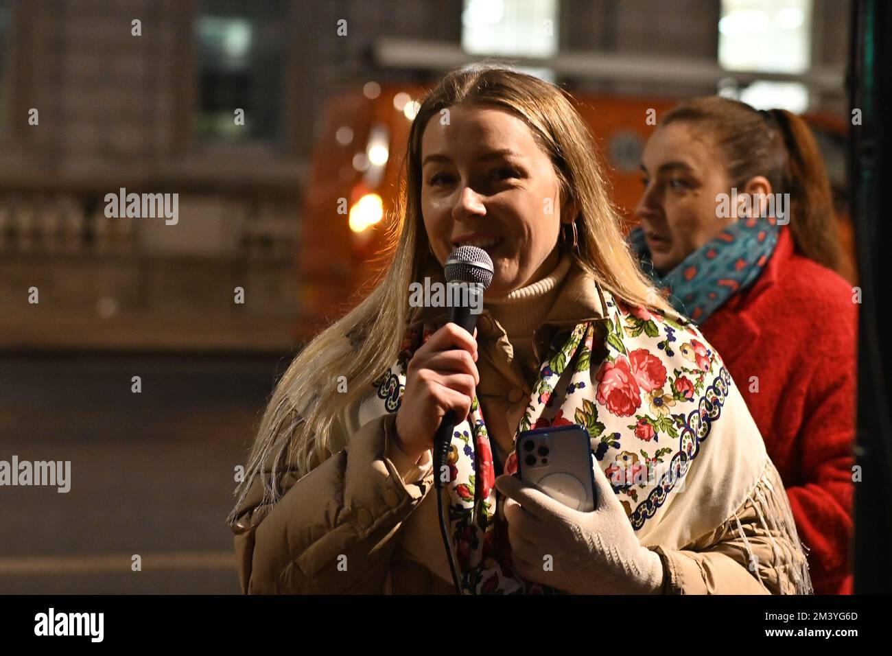 Londra, Regno Unito. 17th dicembre 2022. Protesta Ucraina - Stop Ecocide Ucraina decine di migliaia di persone e animali uccidono dopo l'invasione russa dell'Ucraina nel 17th dicembre 2022,. I manifestanti ucraini grida per più armi "armare l'Ucraina come hai promesso" sono coraggiosi difenderanno il loro paese, non c'è bisogno che gli Stati Uniti/Regno Unito/NATO combatteranno per noi. Ti basterà armarci come ti prometti fuori da Downing Street. Credit: Vedi li/Picture Capital/Alamy Live News Foto Stock