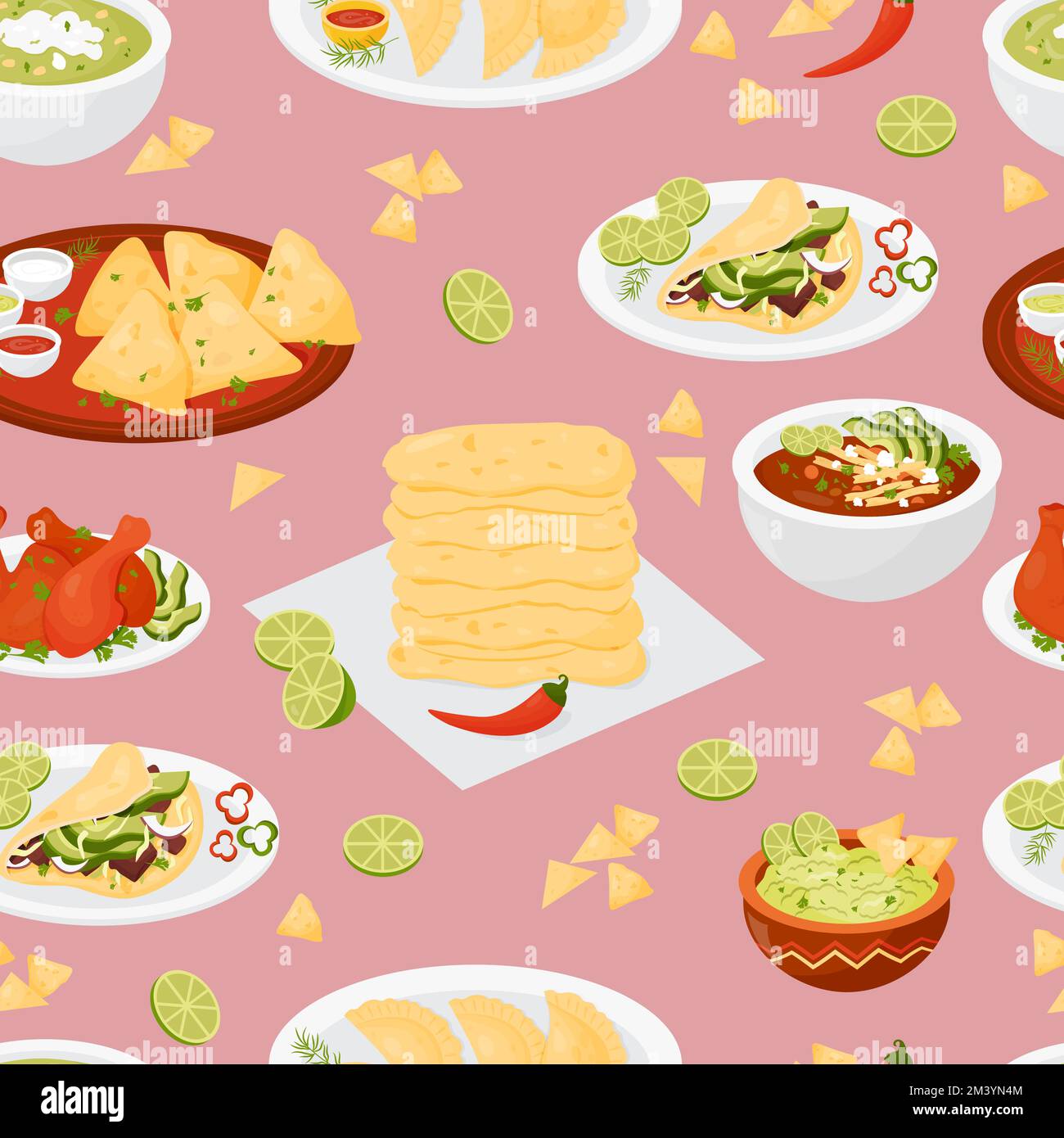 Modello senza cuciture con piatti tradizionali messicani su sfondo magenta. Illustrazione vettoriale. Sfondo infinito con cucina nazionale latino-americana Illustrazione Vettoriale Modello senza cuciture con piatti tradizionali messicani su sfondo magenta. Illustrazione vettoriale. Sfondo infinito con cucina nazionale latino-americana Illustrazione Vettoriale