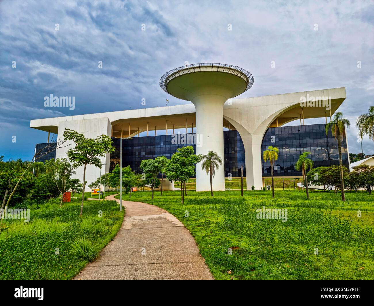 Oscar Niemeyer Strainamion città, Belo Horizonte, Minas Gerais, Brasile Foto Stock