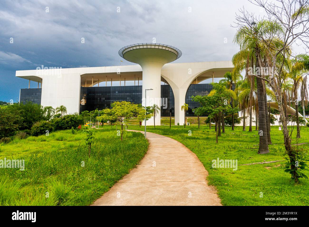 Oscar Niemeyer Strainamion città, Belo Horizonte, Minas Gerais, Brasile Foto Stock