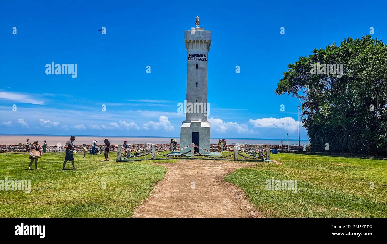 Faro di Safe Harbor, Porto Seguro, Bahia, Brasile Foto Stock