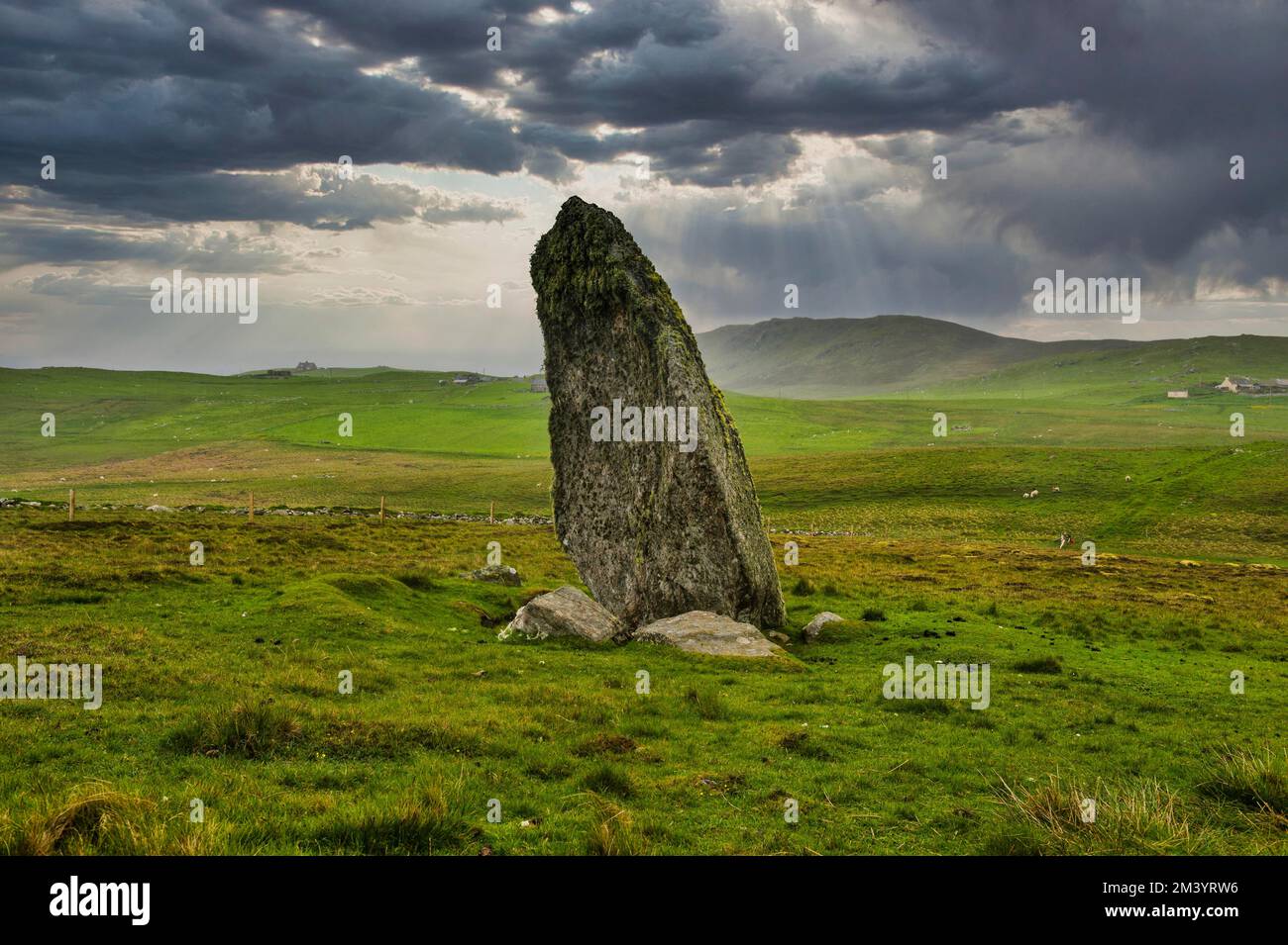 Monolito gigante, Unst, isole Shetland, Regno Unito Foto Stock