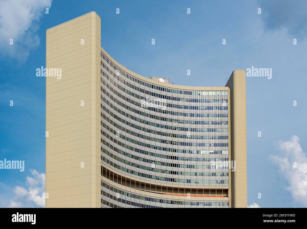 Vienna International Centre, VIC o uno City, United Nations Office Complex, Vienna Donau City, Wien, Austria Foto Stock