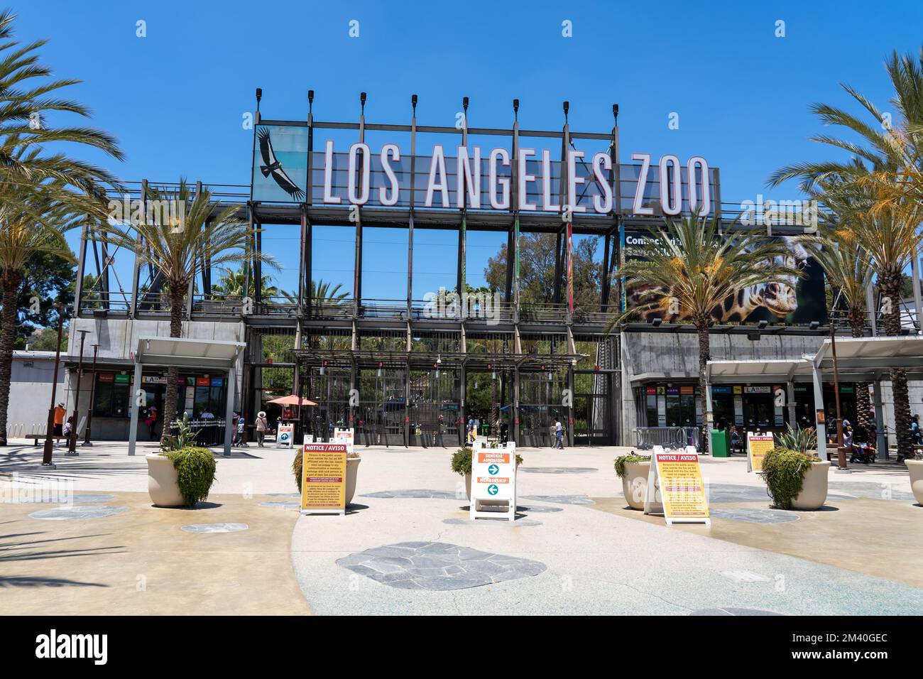 L'ingresso allo zoo di Los Angeles. Foto Stock