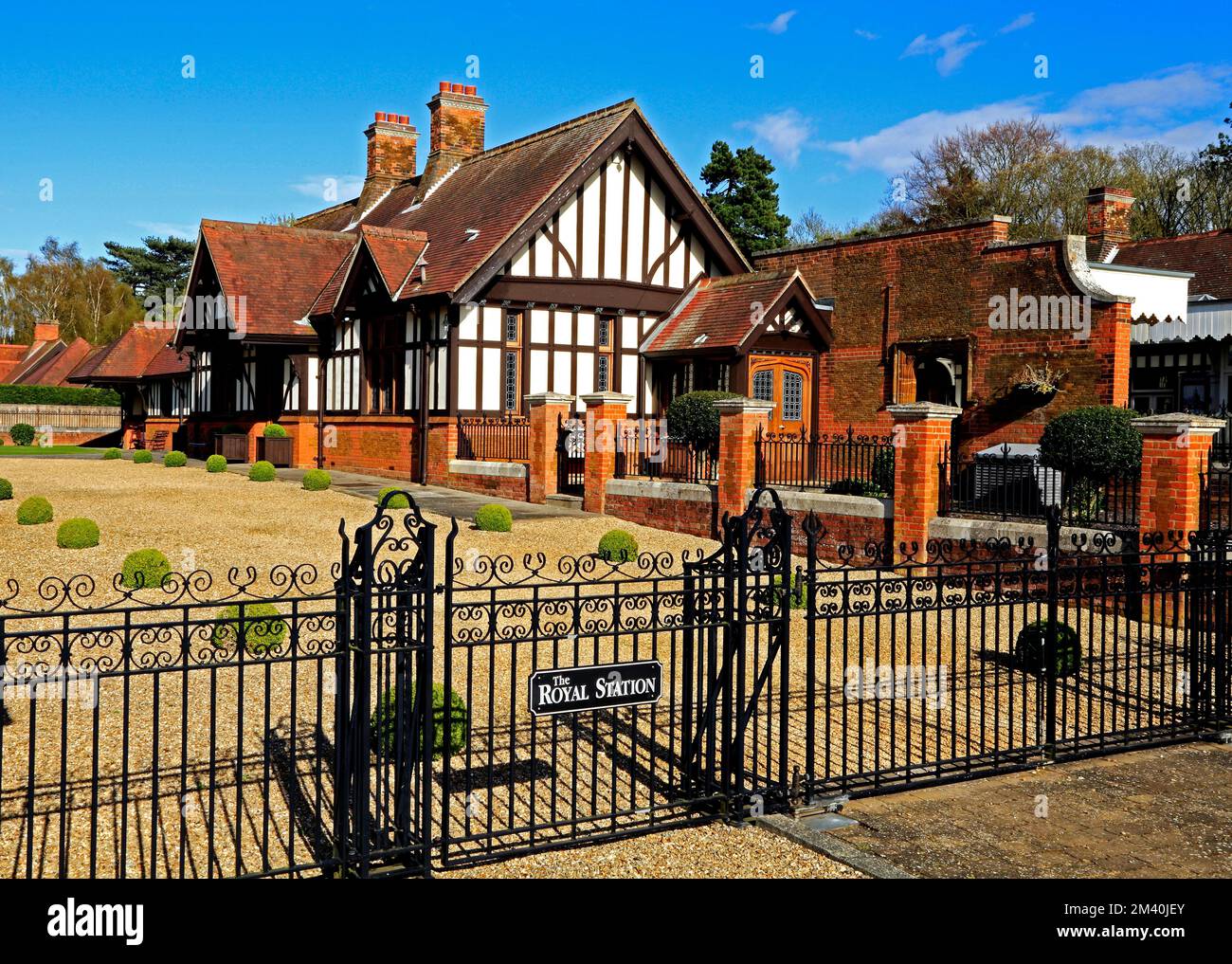 Wolferton, la stazione ferroviaria reale, ha conservato l'edificio vittoriano, Norfolk, Inghilterra, Regno Unito Foto Stock