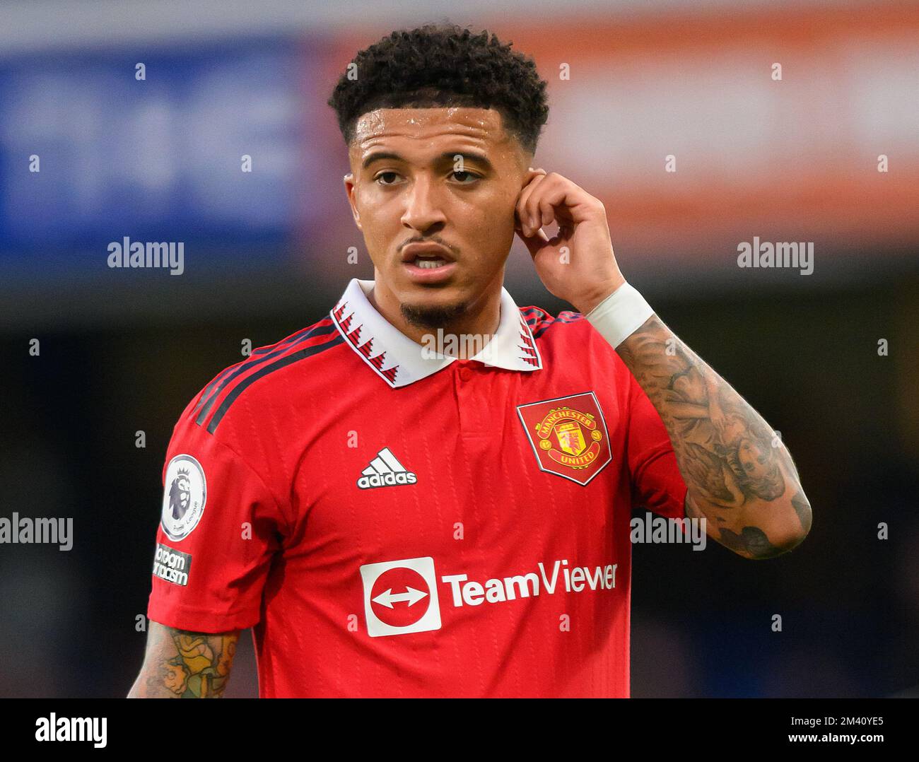 22 Ott 2022 - Chelsea contro Manchester United - Premier League - Stamford Bridge Jadon Sancho del Manchester United durante la partita della Premier League contro Chelsea a Stamford Bridge, Londra. Foto : Mark Pain / Alamy Foto Stock