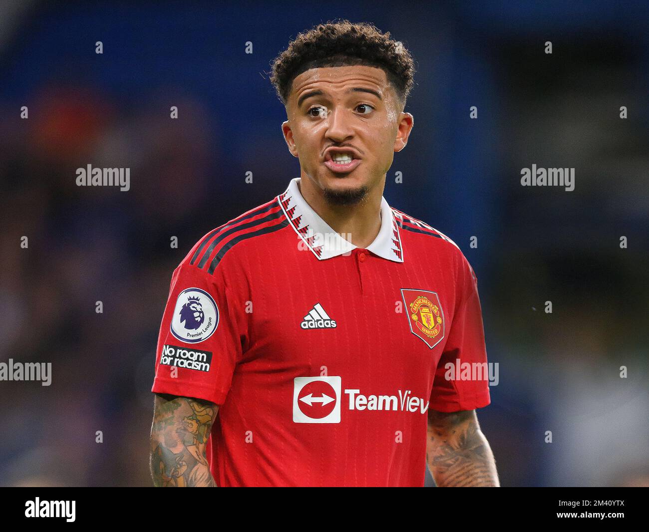 22 Ott 2022 - Chelsea contro Manchester United - Premier League - Stamford Bridge Jadon Sancho del Manchester United durante la partita della Premier League contro Chelsea a Stamford Bridge, Londra. Foto : Mark Pain / Alamy Foto Stock