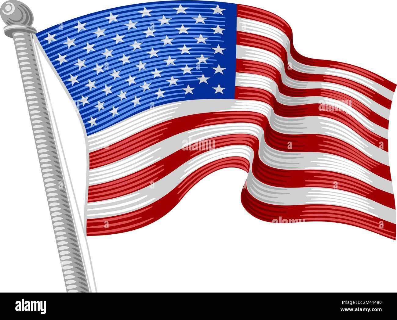 Bandiera americana Design Illustrazione Vettoriale