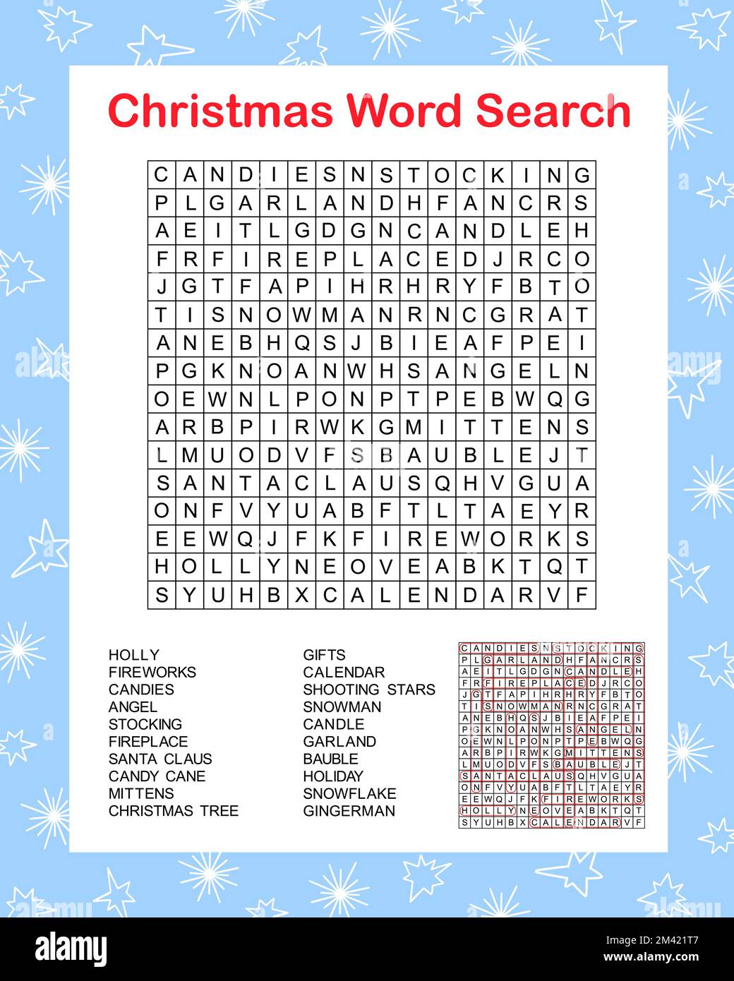Natale stagionale crossword attività, parola di ricerca puzzle, vacanze invernali vettore illustrazione foglio di lavoro stampabile per i bambini, educativo o gioco di tempo libero, stagionale topico italiano vocabolario Illustrazione Vettoriale
