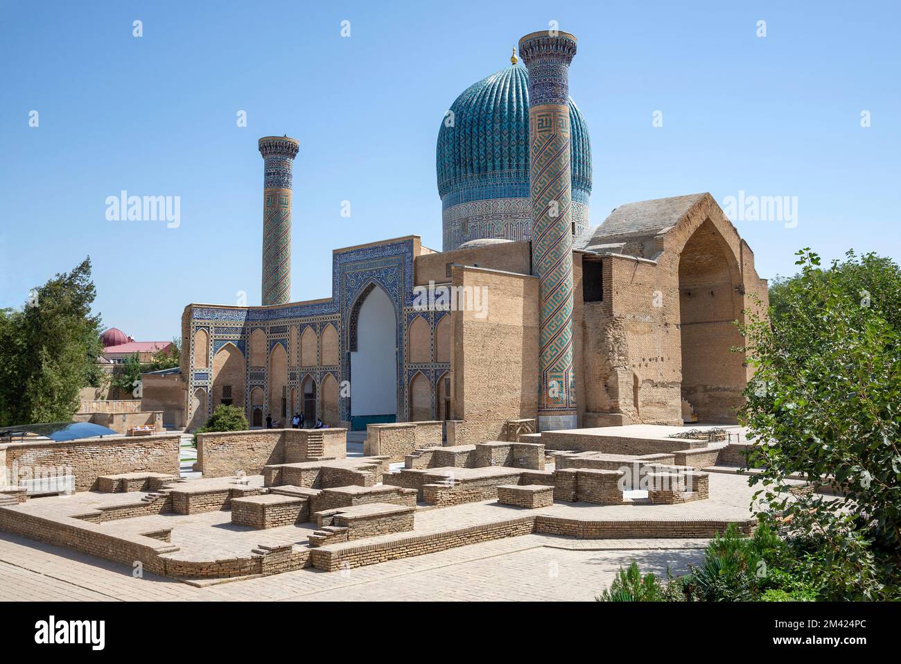 SAMARCANDA, UZBEKISTAN - 14 SETTEMBRE 2022: Mausoleo medievale di Gur-Emir (Tomba di Tamerlane). Samarcanda, Uzbekistan Foto Stock
