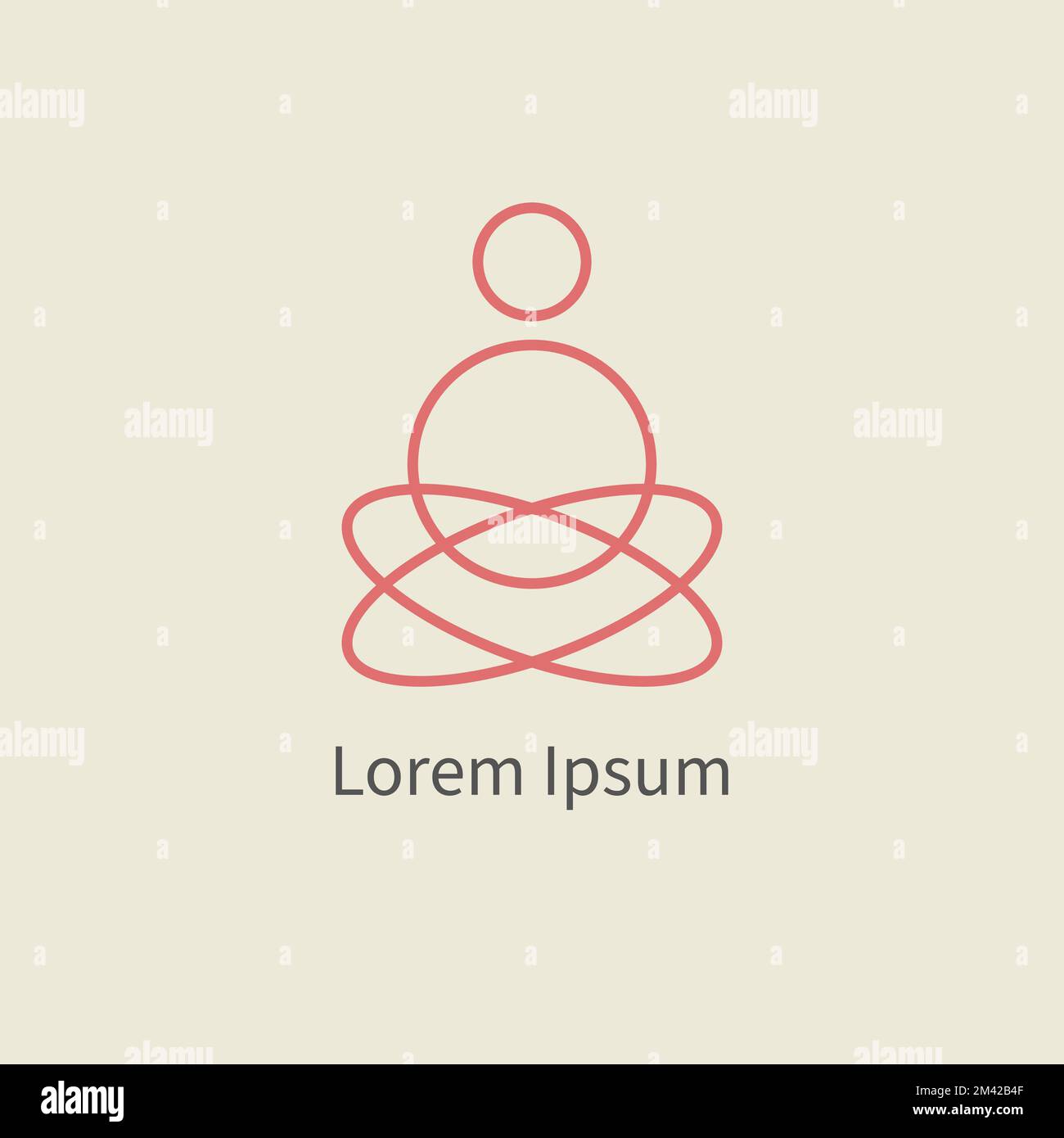 Yoga, meditazione logo, zen buddhismo simbolo Illustrazione Vettoriale