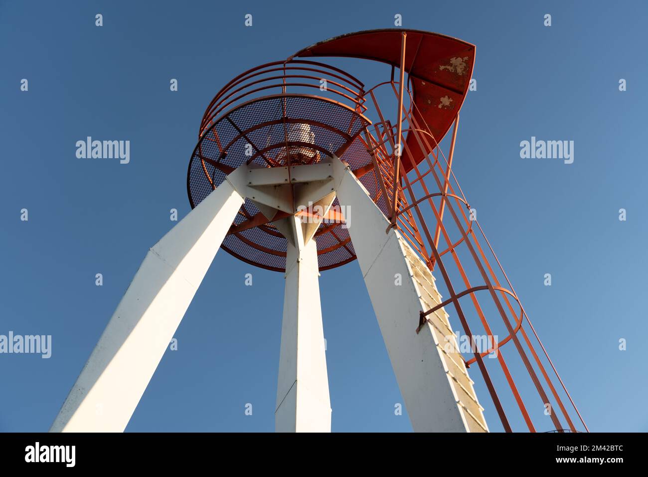 Il faro di sicurezza sulla spiaggia di le Crotoy, Picardie. Foto Stock
