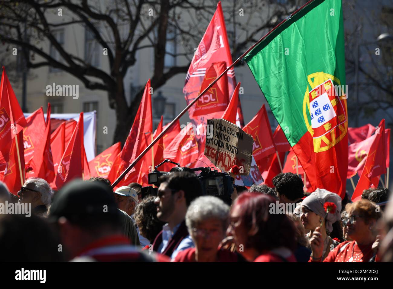 Dia da Liberdade del Portogallo. La rivoluzione del garofano, conosciuta anche come il 25 aprile. Foto Stock