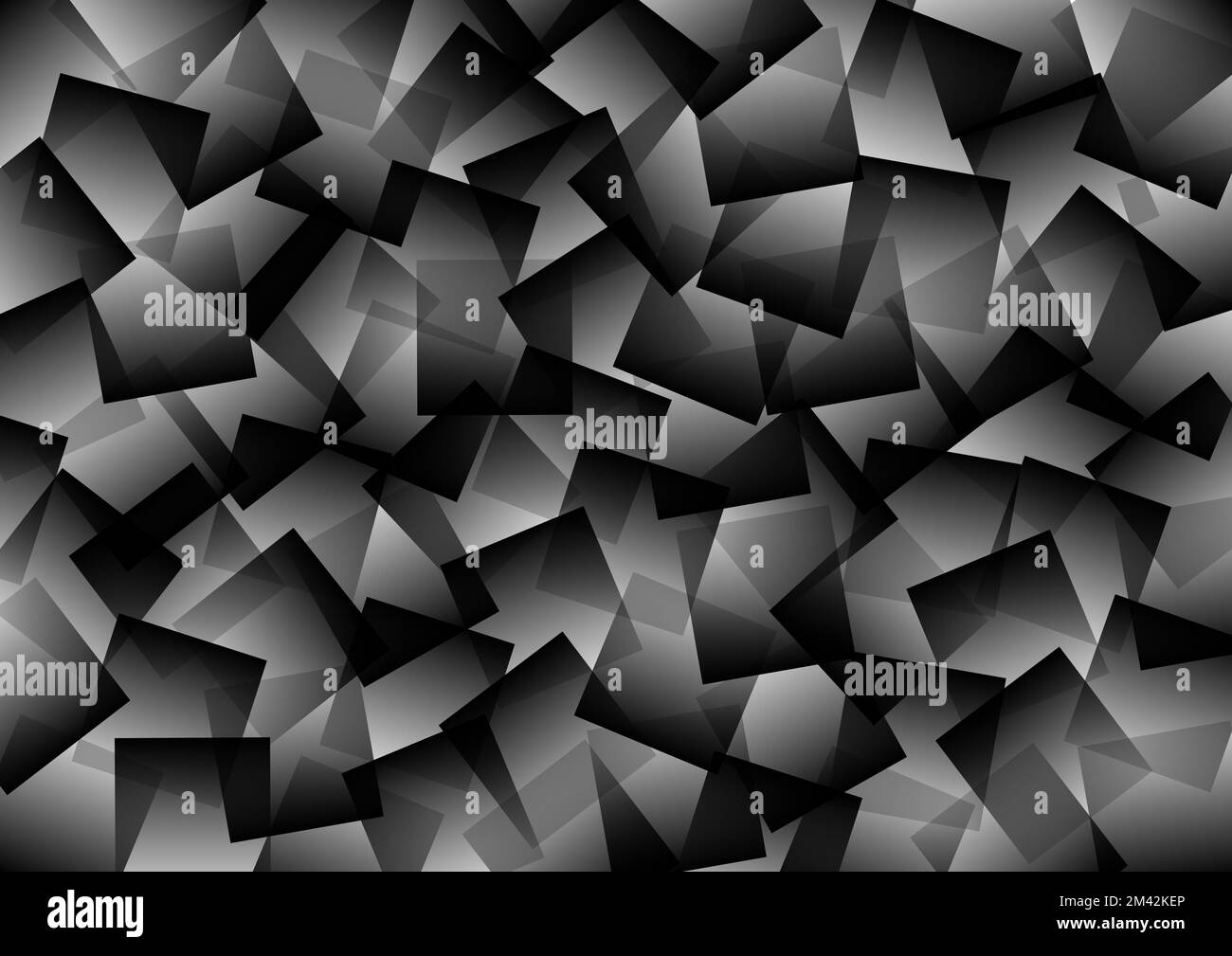 Sfondo geometrico astratto in bianco e nero. Carte sparse. Foto Stock