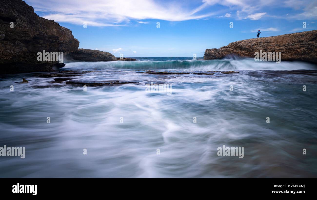 Boka Wandomi, Parco Shete Boka, Curacao, Antille Olandesi Foto Stock