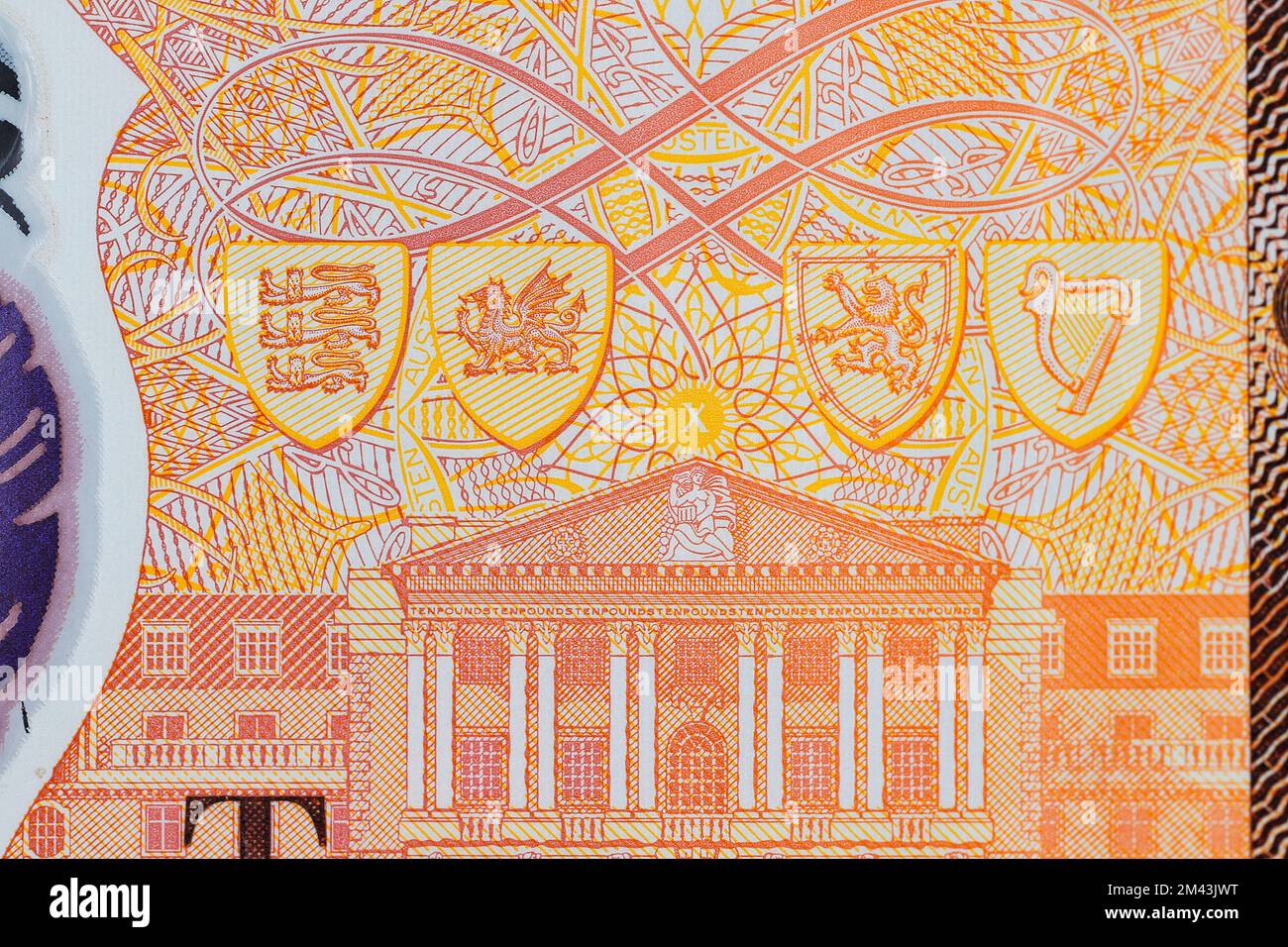 Primo piano di una banconota da £10 dollari della Banca d'Inghilterra Foto Stock