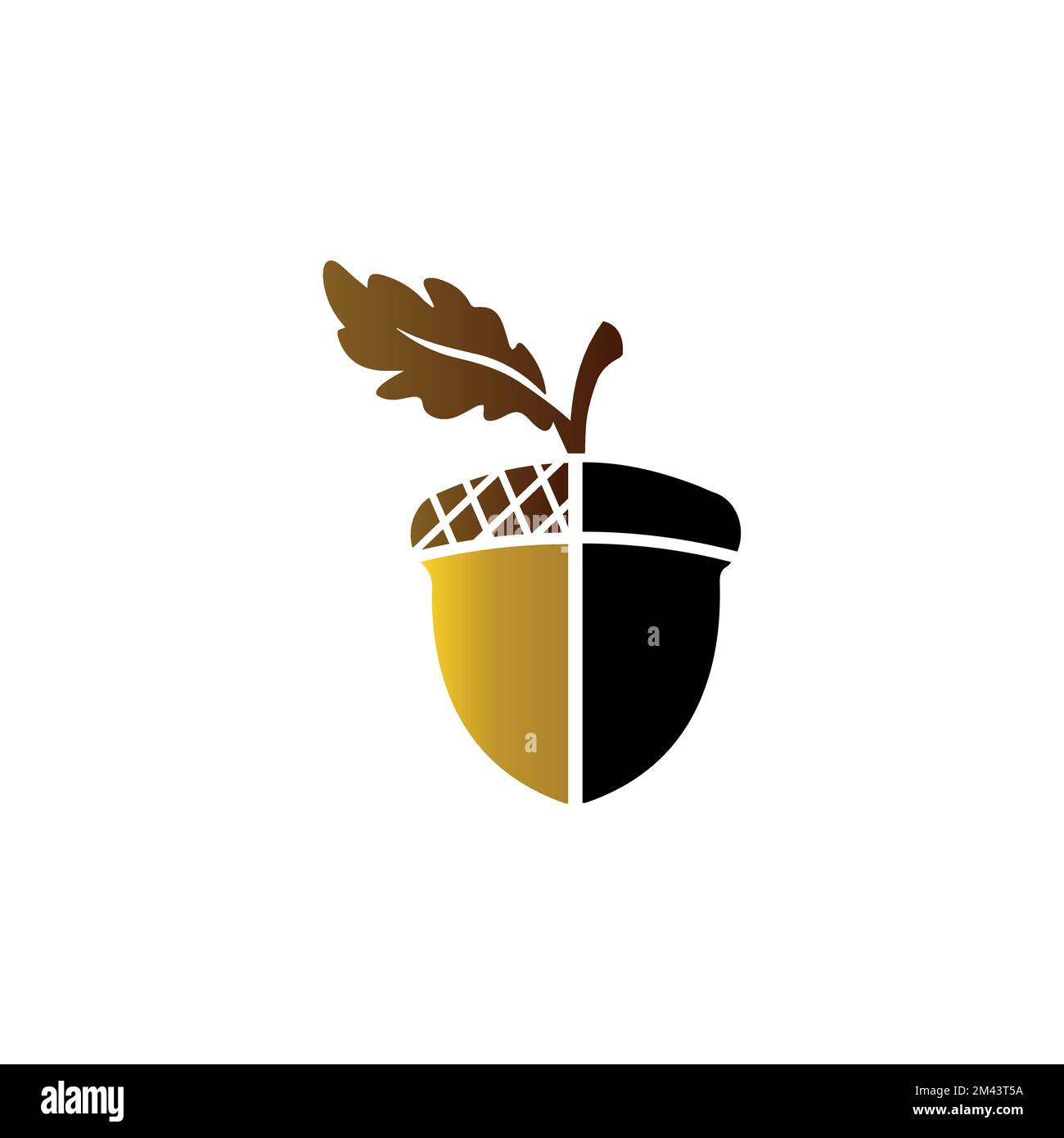 Creative Acorn Concept Logo Design Template, Acorn con icona foglia di quercia vector.EPS 10 Illustrazione Vettoriale