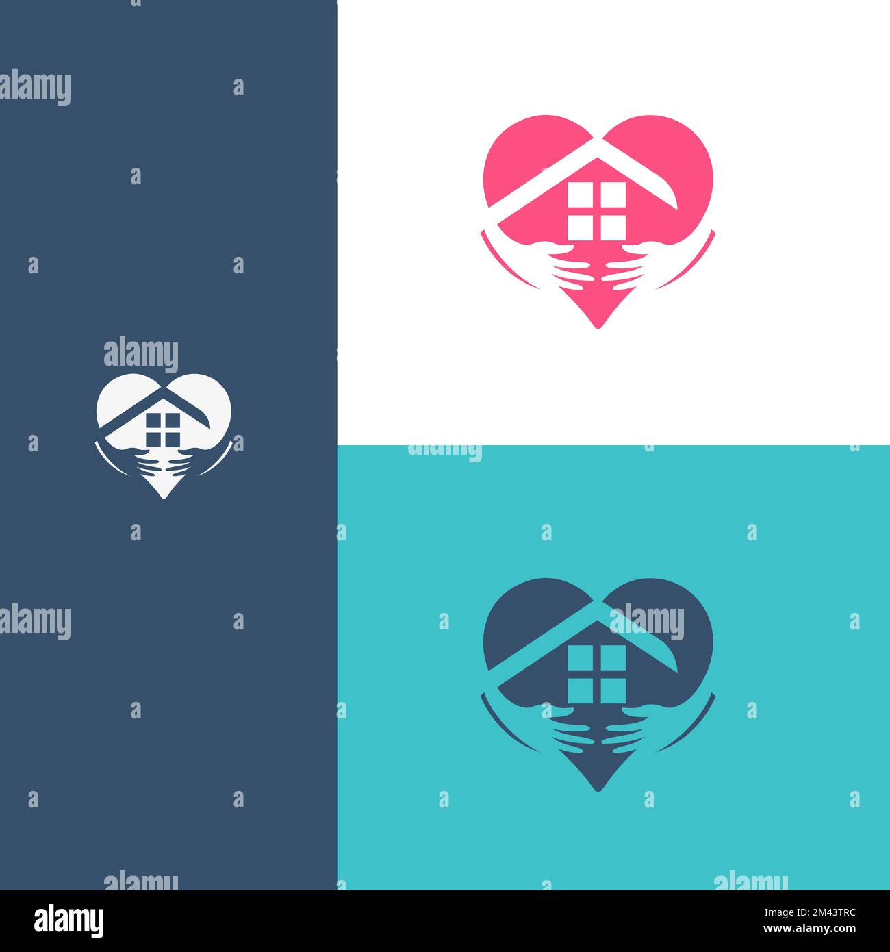 Home Care Logo Template Design Vector, Flat Vector Logo Design Template Element. EPS 10 Illustrazione Vettoriale