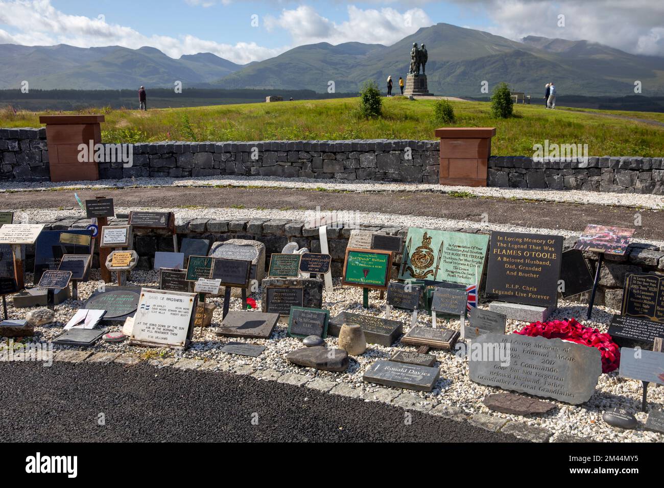 Giardino della memoria al monumento Commando a Lockaber Scozia, tributo ai comandos britannici caduti nella guerra mondiale 2 e più recentemente caduti in guerra Foto Stock