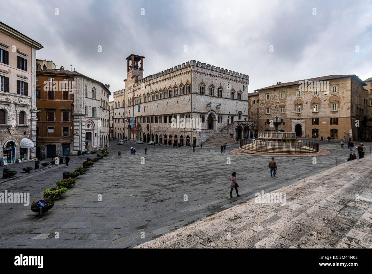 Palazzo dei Priori, centro storico di Perugia Foto Stock
