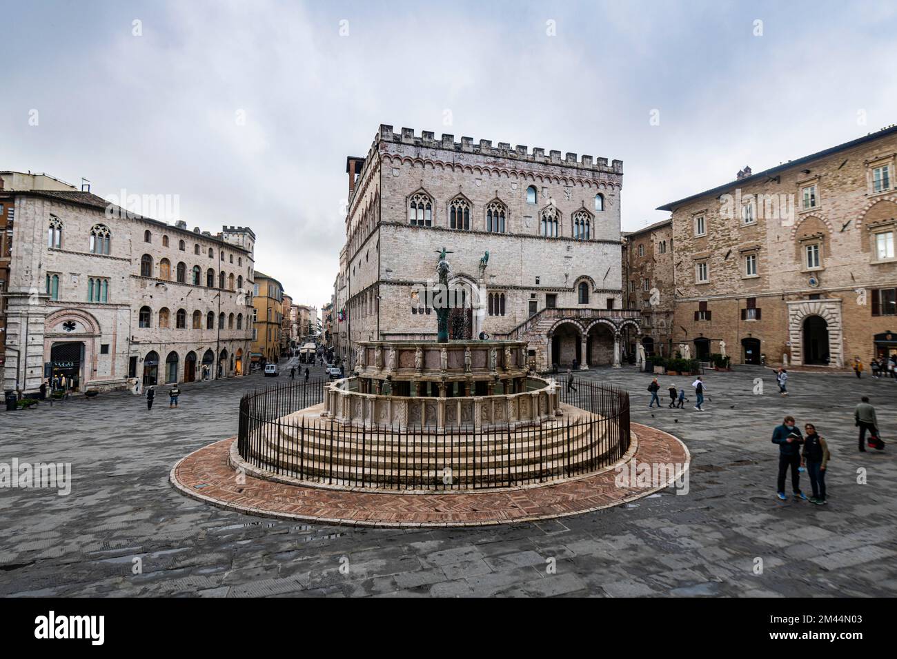 Palazzo dei Priori, centro storico di Perugia Foto Stock