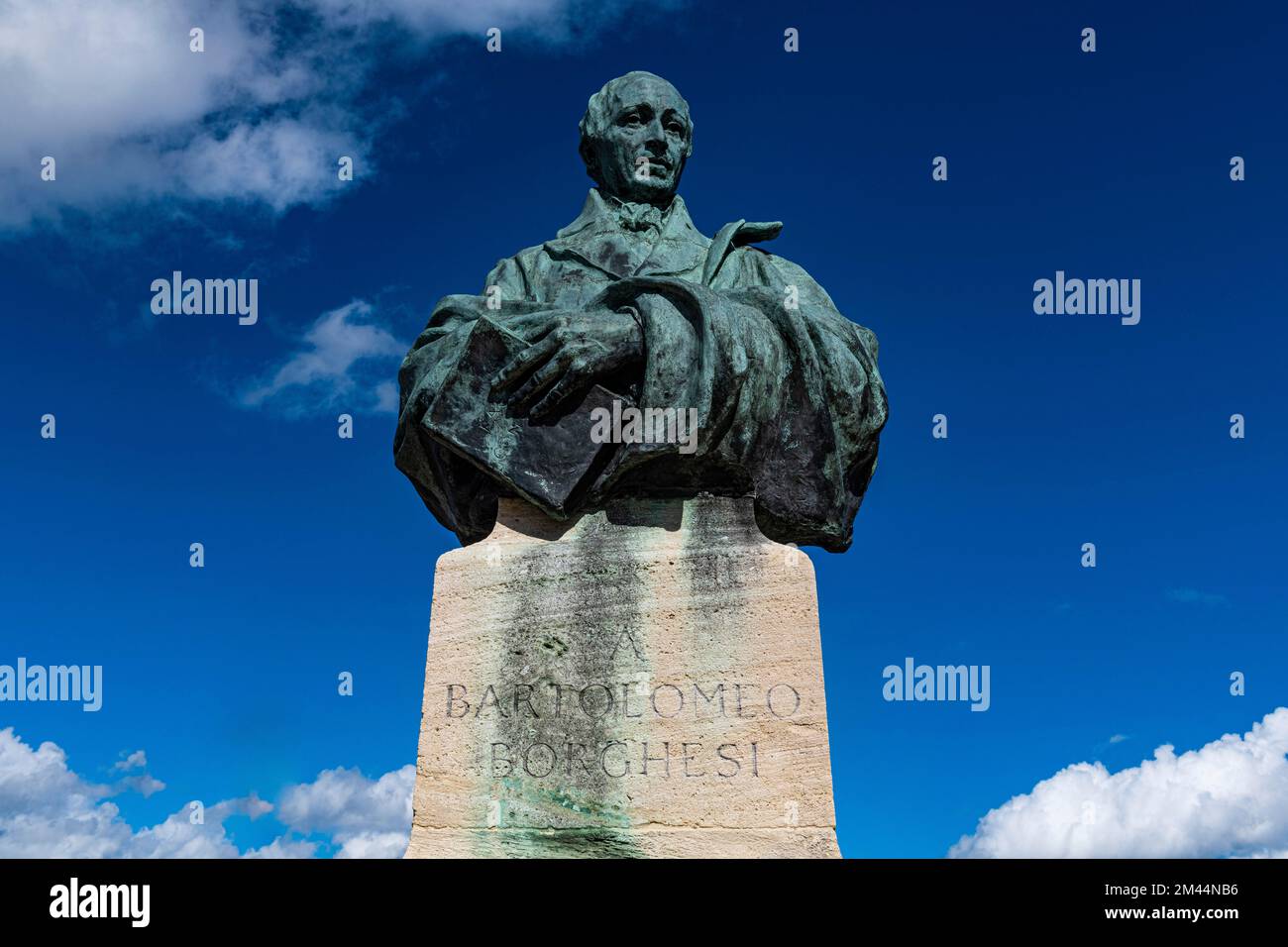 Monumento Bartolomeo Borghesi, centro storico, sito patrimonio dell'umanità dell'UNESCO San Marino, Italia Foto Stock