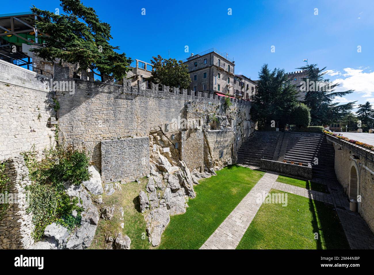 Centro storico, sito patrimonio dell'umanità dell'UNESCO San Marino, Italia Foto Stock