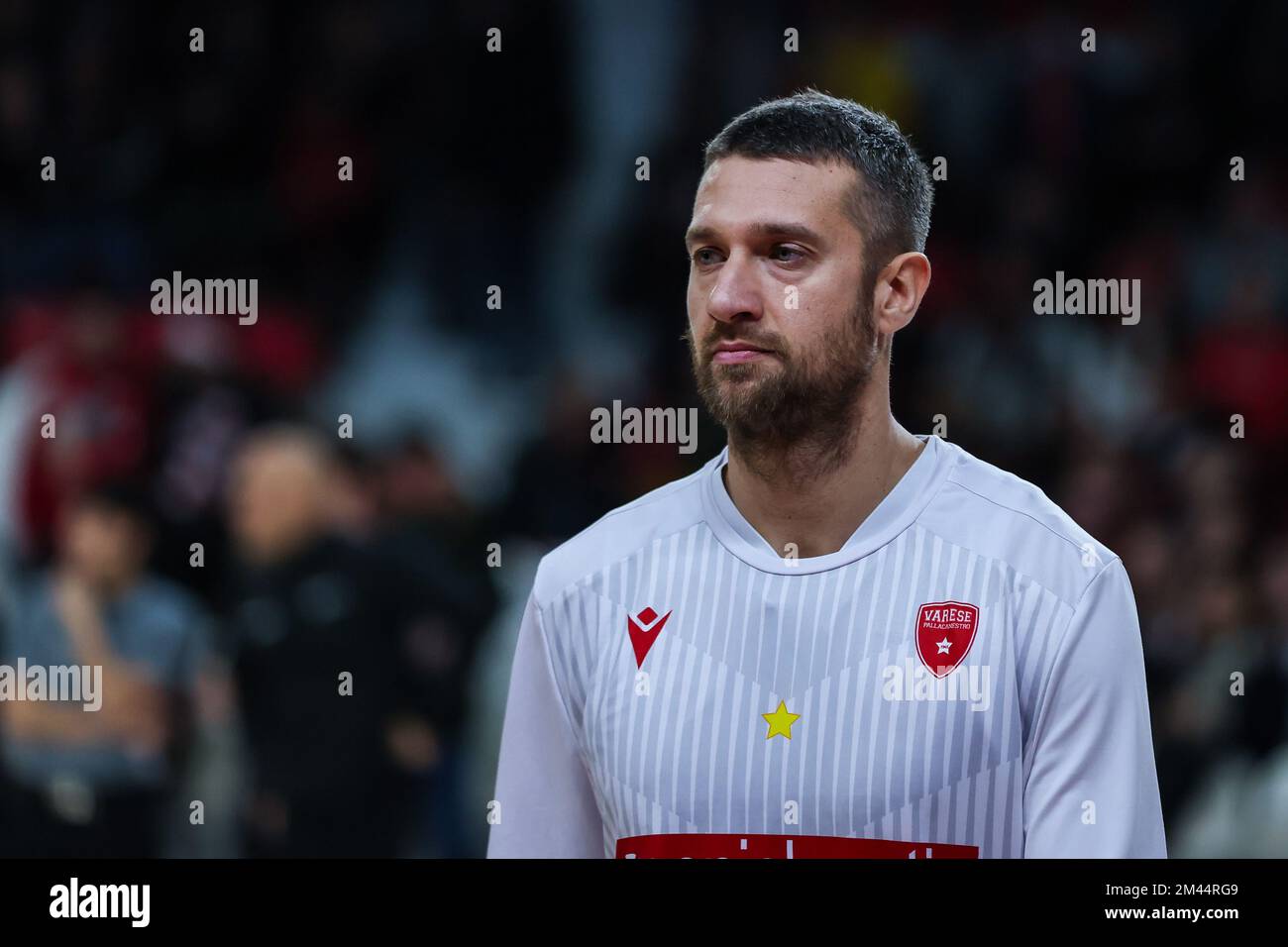 Varese, Italia. 18th Dec, 2022. Giancarlo Ferrero #21 di Pallacanestro Varese OpenJobMetis si scalda durante il LBA Lega Basket Un gioco di stagione 2022/23 tra OpenJobMetis Varese e Pallacanestro Trieste a Enerxenia Arena, Varese, Italia il 18 dicembre 2022 Credit: Independent Photo Agency/Alamy Live News Foto Stock