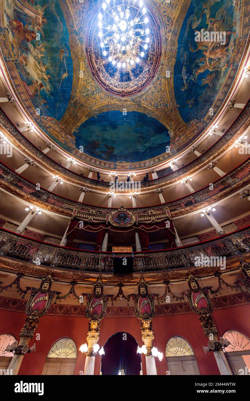 Bell'interno del teatro amazzonico, Manaus, stato amazzonico, Brasile Foto Stock