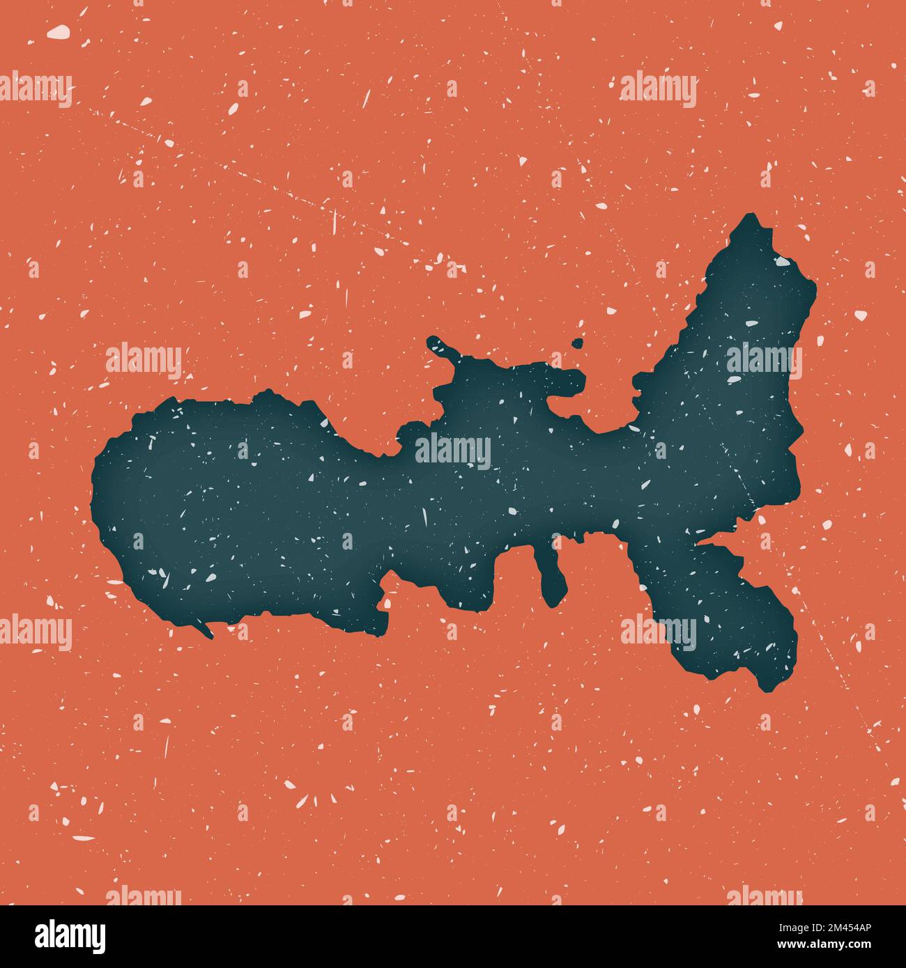 Mappa dell'Elba d'epoca. Mappa grunge dell'isola con texture stressata. Poster Elba. Illustrazione vettoriale. Illustrazione Vettoriale