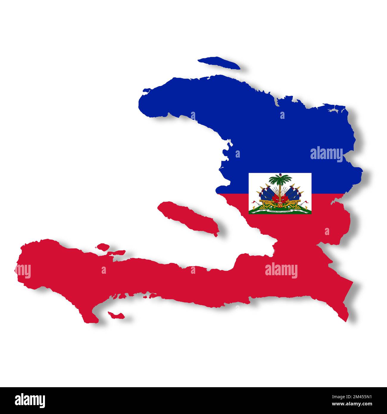 Mappa di Haiti con tracciato di ritaglio per rimuovere l'immagine 3D dell'ombra Foto Stock
