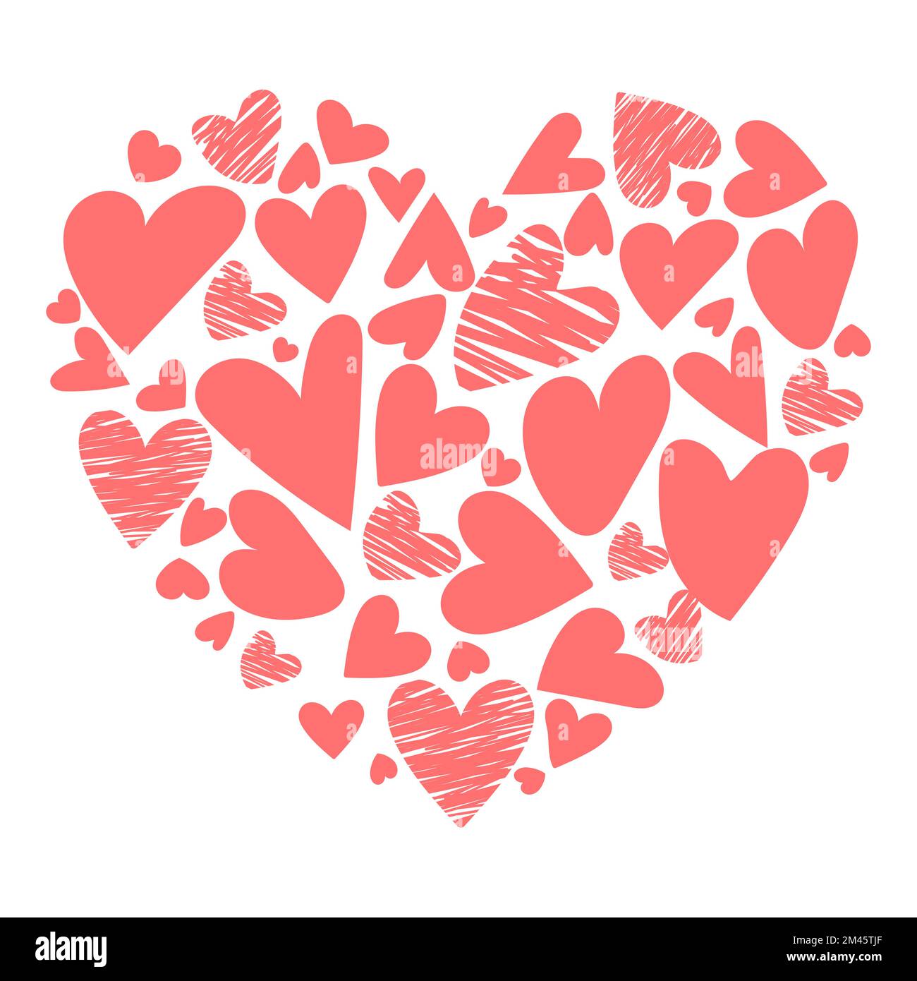 illustrazione a forma di cuore disegnata a mano Illustrazione Vettoriale