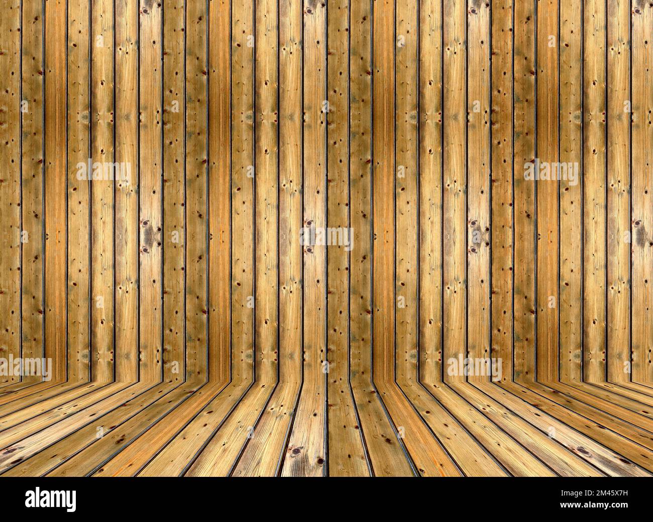 Parete interna di legno sfondo. Superficie a trama di legno Foto Stock