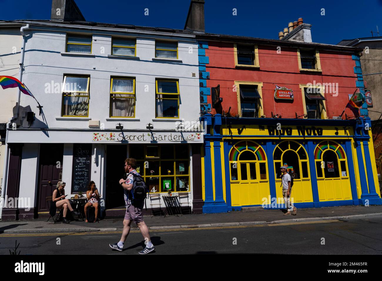 The Secret Garden and the Blue Note, The Westend, Galway City, Irlanda. L'imminente neiighbourhood Westend di Galway, centrato su William Street e Sea Ro Foto Stock