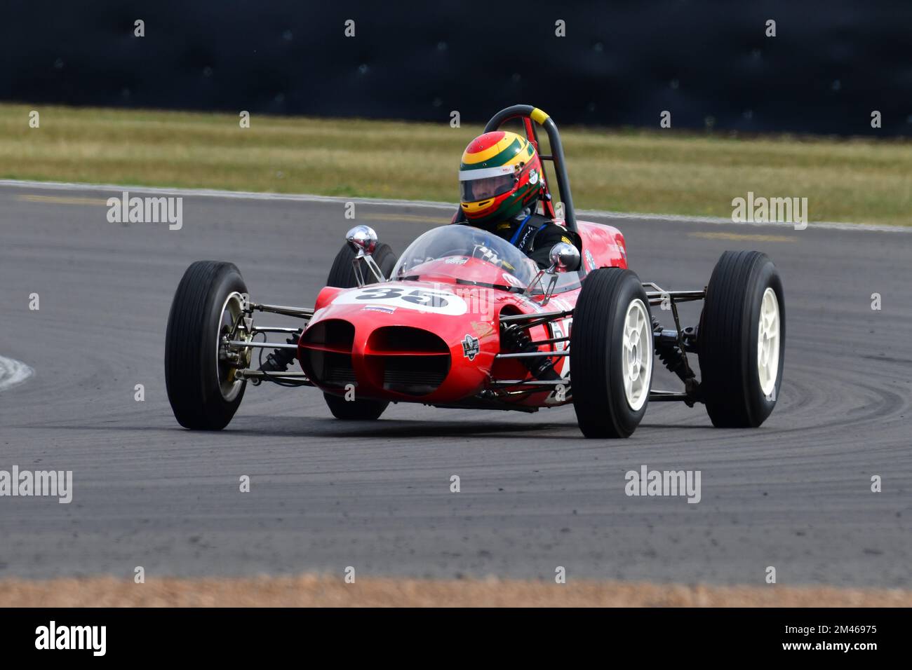 Julian Ellison, Assegai F1, HGPCA Pre ’66 Grand Prix Cars, Historic Grand Prix Cars Association, due gare di venti minuti nel corso dell'evento, con il resu Foto Stock