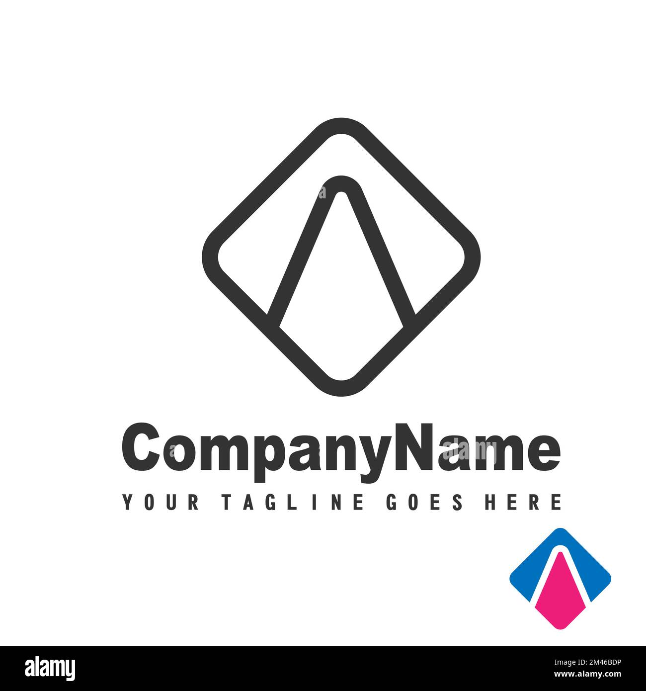 Progettare una linea che si trova all'interno di un rettangolo immagine grafica icona logo astratto concetto stock vettoriale. Può essere utilizzato come simbolo relativo alla linea in uscita o semplice Illustrazione Vettoriale