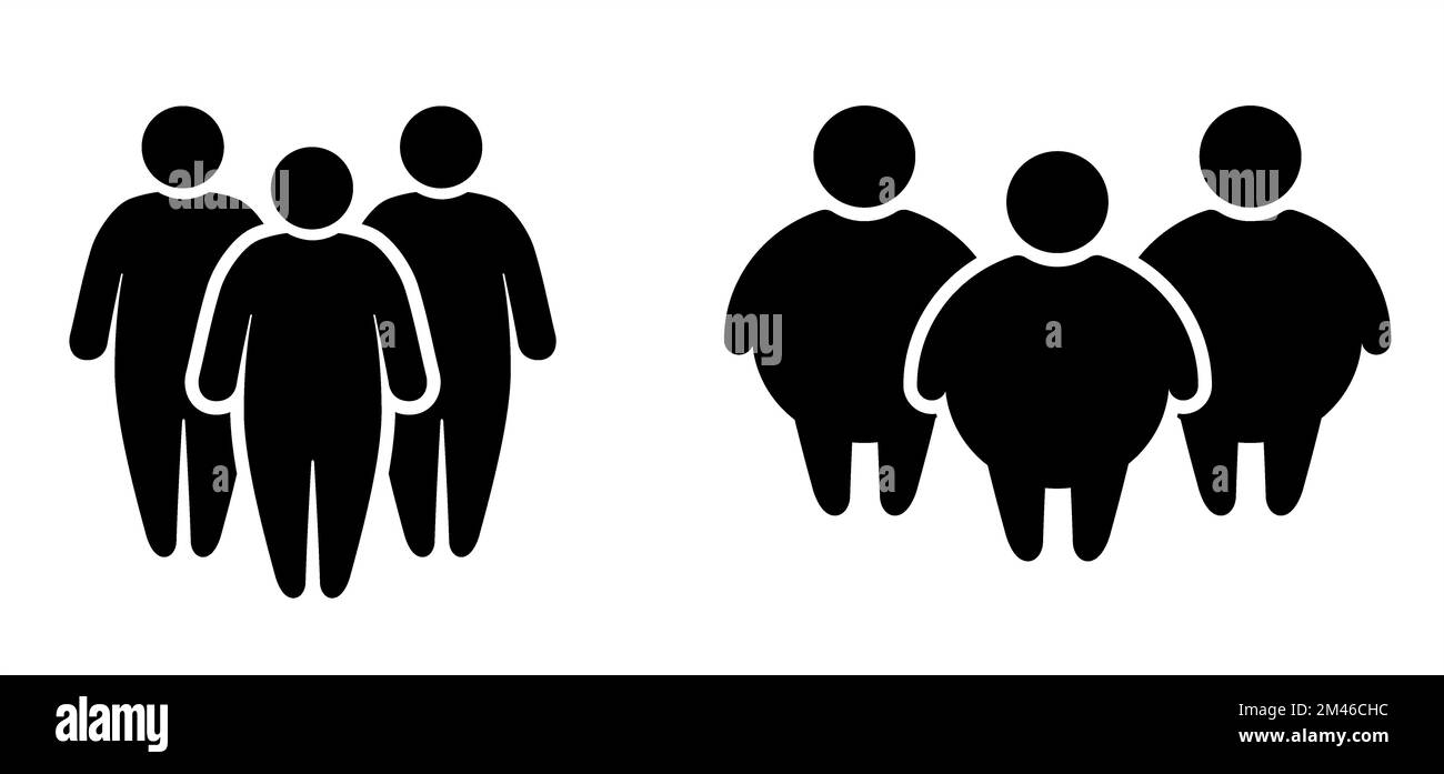 Bilancia dietetica o bilancia di pesatura. Concetto di equilibrio. Pittogramma vettoriale dello sport di idoneità. Icona della bilancia in bagno. Giornata mondiale del diabete. Persone con spirito malsano Foto Stock