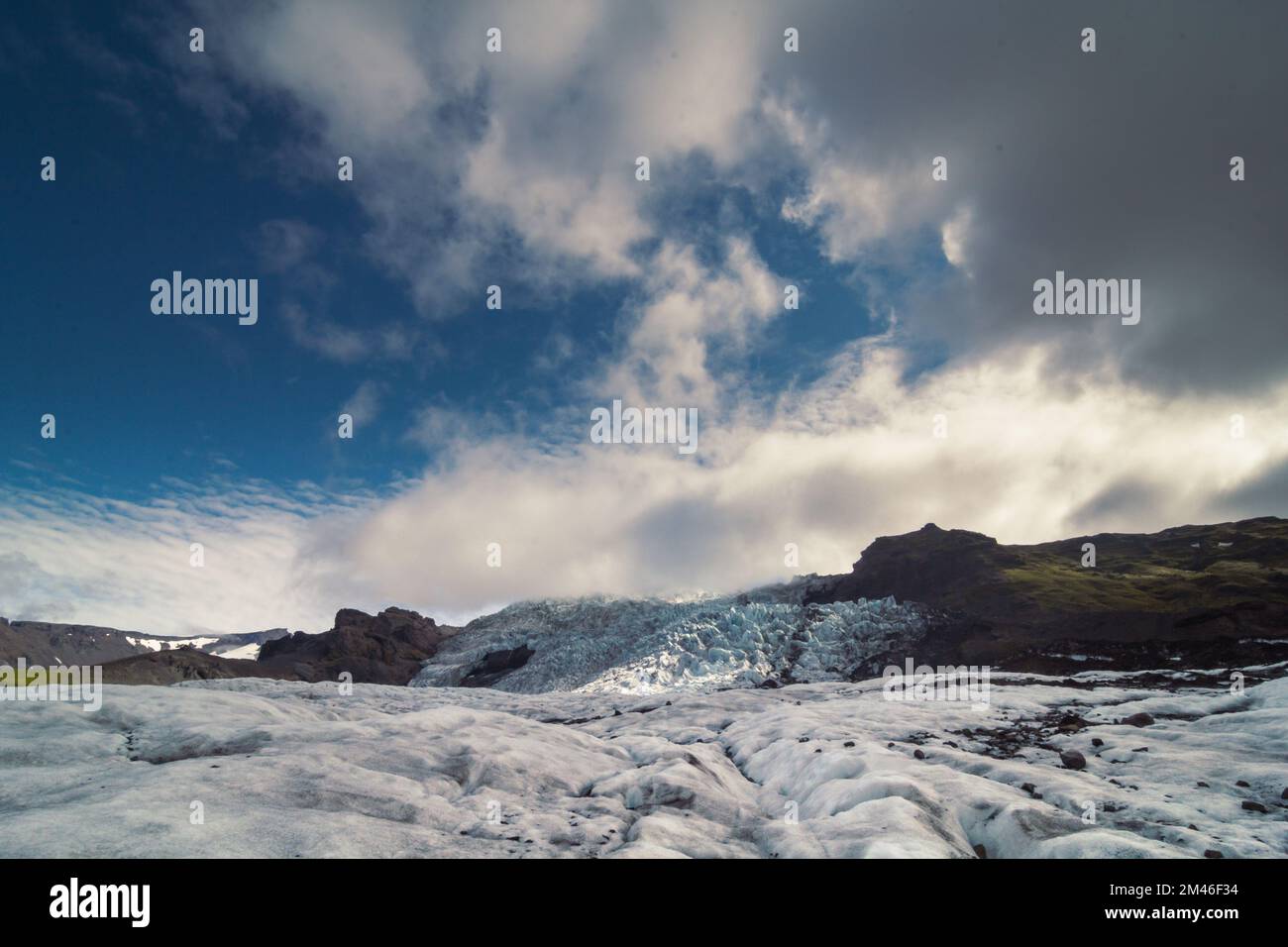 Montagna coperta di ghiaccio paesaggio foto Foto Stock