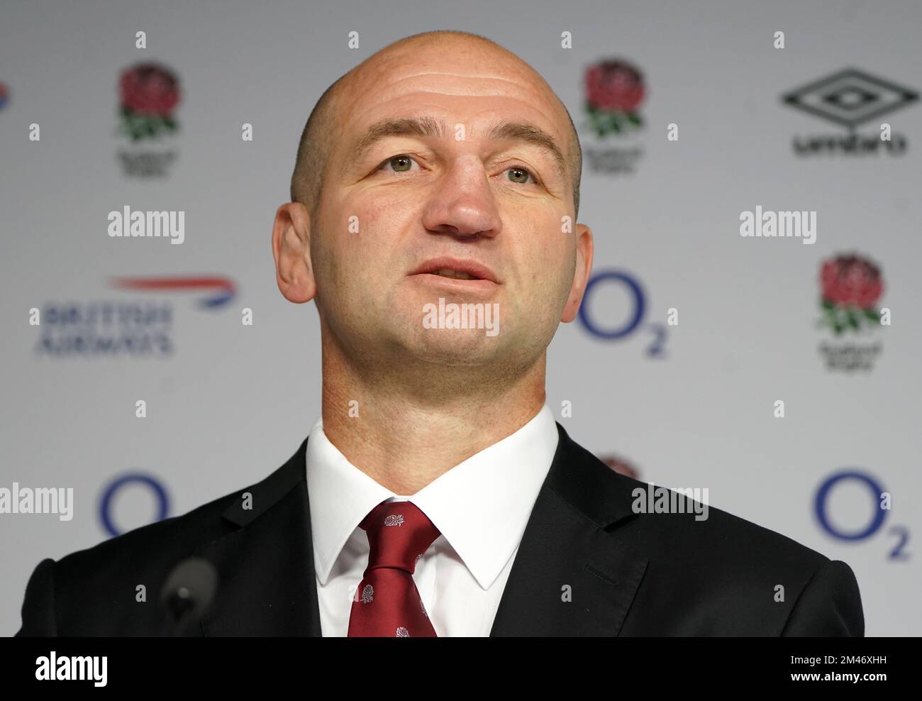 Steve Borthwick, allenatore capo dell'Inghilterra recentemente nominato, durante una conferenza stampa al Twickenham Stadium, Londra. Borthwick è stato reclutato da Leicester, dove ha agito come direttore del rugby dal 2020, guidando il club alla vittoria del titolo della scorsa stagione Gallagher Premiership. Data immagine: Lunedì 19 dicembre 2022. Foto Stock