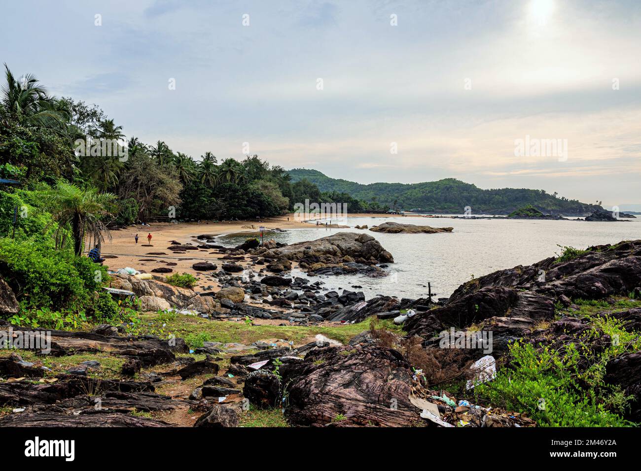 Om Beach, Gokarna, North Canara District, Karnataka, India Foto Stock